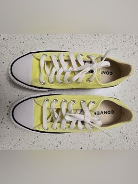 Converse Low Top Sneakers in Yellow Canvas with White Laces